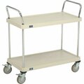 Nexel Plastic Utility Cart w/2 Shelves & Poly Brake Casters, 600 lb. Cap, 36inL x 18inW x 39inH B2276542